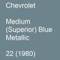 Preview: Chevrolet, Medium (Superior) Blue Metallic, 22 (1980).